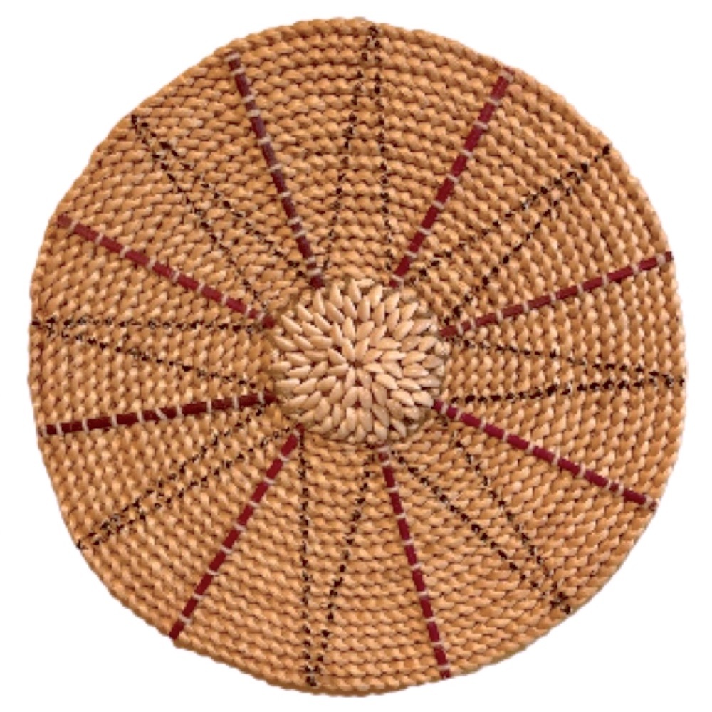 BOHO Bohemian Beach Coastal Nautical Starburst Seashell Woven Wall Decor 15.5 in